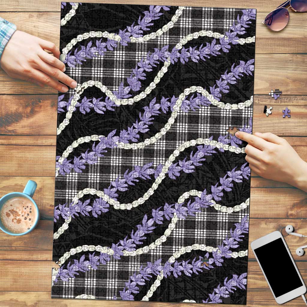 Black Hawaii Palaka Honohono Pikake Puzzle Hawaiian Orchid Lei Polynesian Pattern LT14 Black - Polynesian Pride