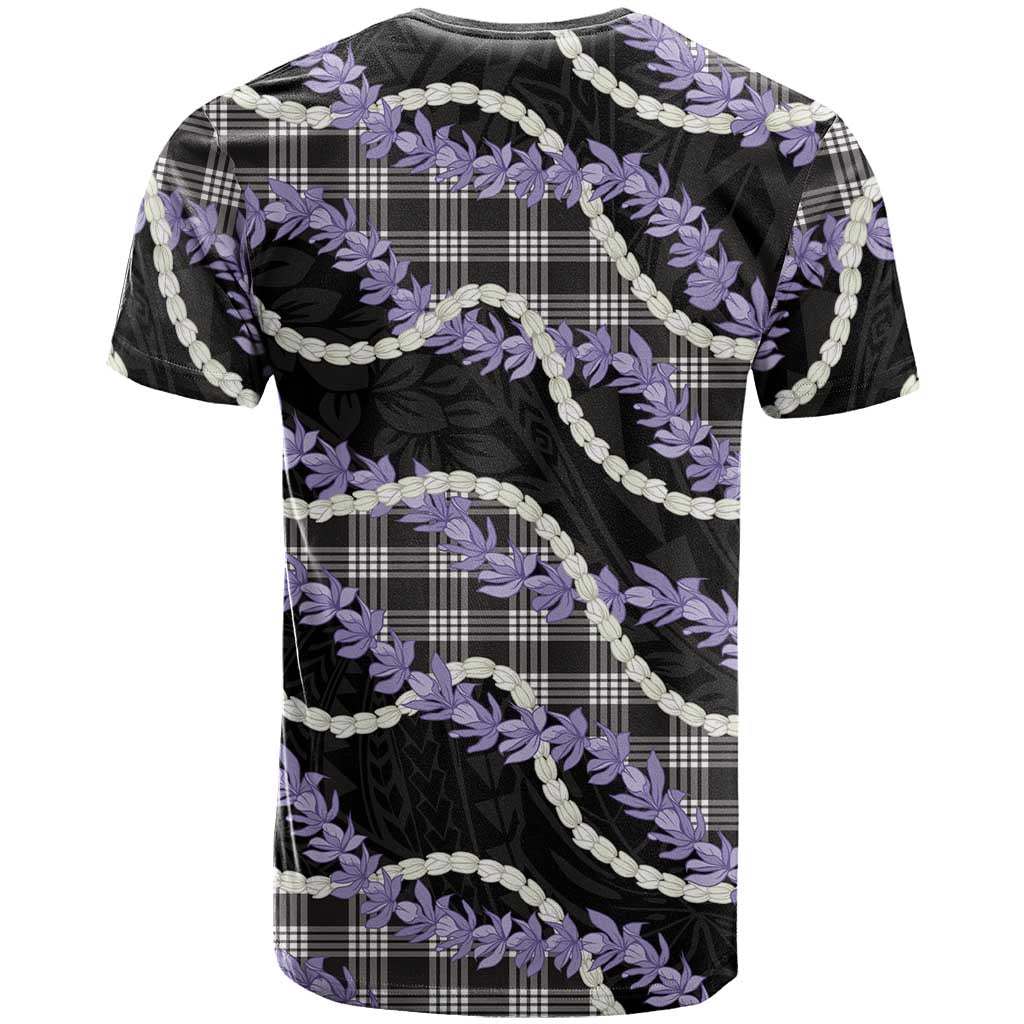 Black Hawaii Palaka Honohono Pikake T Shirt Hawaiian Orchid Lei Polynesian Pattern - Polynesian Pride