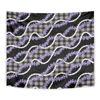 Black Hawaii Palaka Honohono Pikake Tapestry Hawaiian Orchid Lei Polynesian Pattern - Polynesian Pride