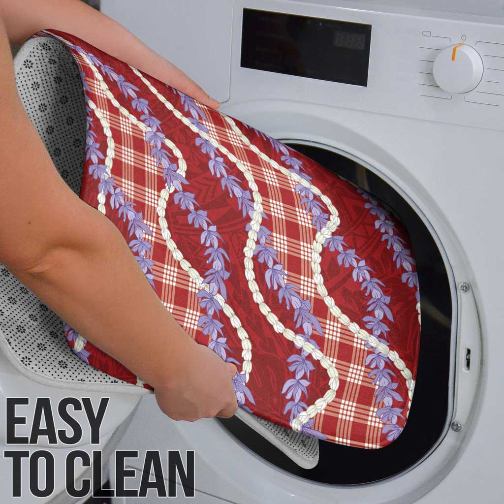 Red Hawaii Palaka Honohono Pikake Bathroom Set Hawaiian Orchid Lei Polynesian Pattern - Polynesian Pride