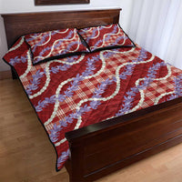Red Hawaii Palaka Honohono Pikake Quilt Bed Set Hawaiian Orchid Lei Polynesian Pattern - Polynesian Pride