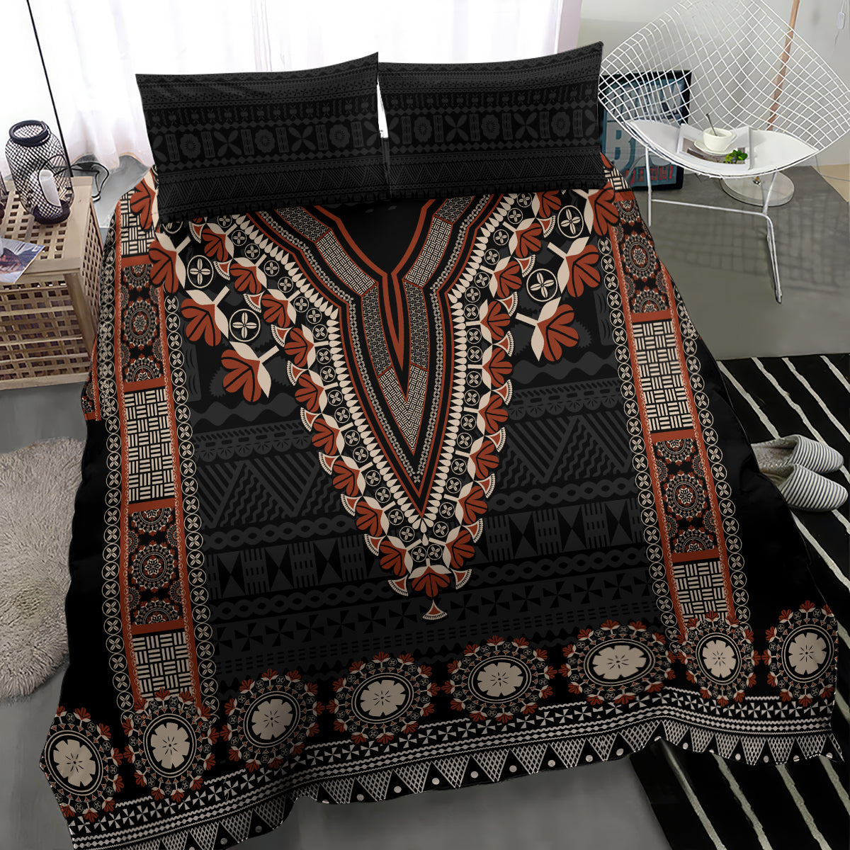 Bula Fiji Dashiki Vintage Fijian Masi Tapa Pattern Bedding Set LT14 - Polynesian Pride