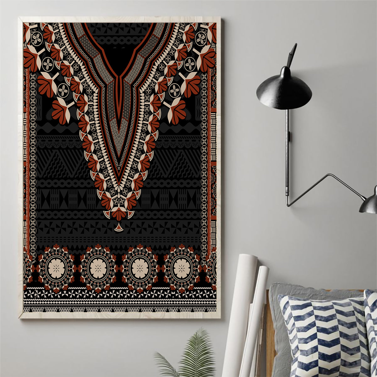 Bula Fiji Dashiki Vintage Fijian Masi Tapa Pattern Canvas Wall Art LT14 - Polynesian Pride
