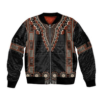 Bula Fiji Dashiki Vintage Fijian Masi Tapa Pattern Sleeve Zip Bomber Jacket LT14 Unisex Brown - Polynesian Pride