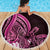 Pink Polynesia Easter Day Beach Blanket Eggs With Bunny Polynesian Pattern