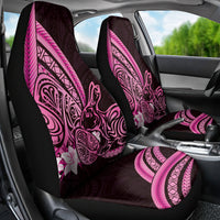 Pink Polynesia Easter Day Car Seat Cover Eggs With Bunny Polynesian Pattern