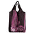 Pink Polynesia Easter Day Grocery Bag Eggs With Bunny Polynesian Pattern