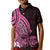 Pink Polynesia Easter Day Kid Polo Shirt Eggs With Bunny Polynesian Pattern