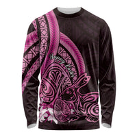 Pink Polynesia Easter Day Long Sleeve Shirt Eggs With Bunny Polynesian Pattern LT14 Unisex Pink - Polynesian Pride