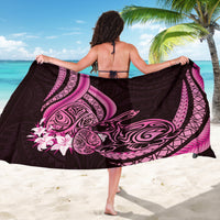Pink Polynesia Easter Day Sarong Eggs With Bunny Polynesian Pattern