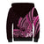 Pink Polynesia Easter Day Sherpa Hoodie Eggs With Bunny Polynesian Pattern