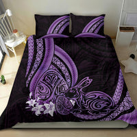 Purple Polynesia Easter Day Bedding Set Eggs With Bunny Polynesian Pattern