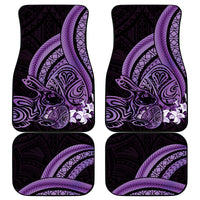 Purple Polynesia Easter Day Car Mats Eggs With Bunny Polynesian Pattern