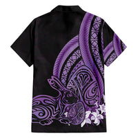 Purple Polynesia Easter Day Family Matching Off Shoulder Maxi Dress and Hawaiian Shirt Eggs With Bunny Polynesian Pattern LT14 - Polynesian Pride
