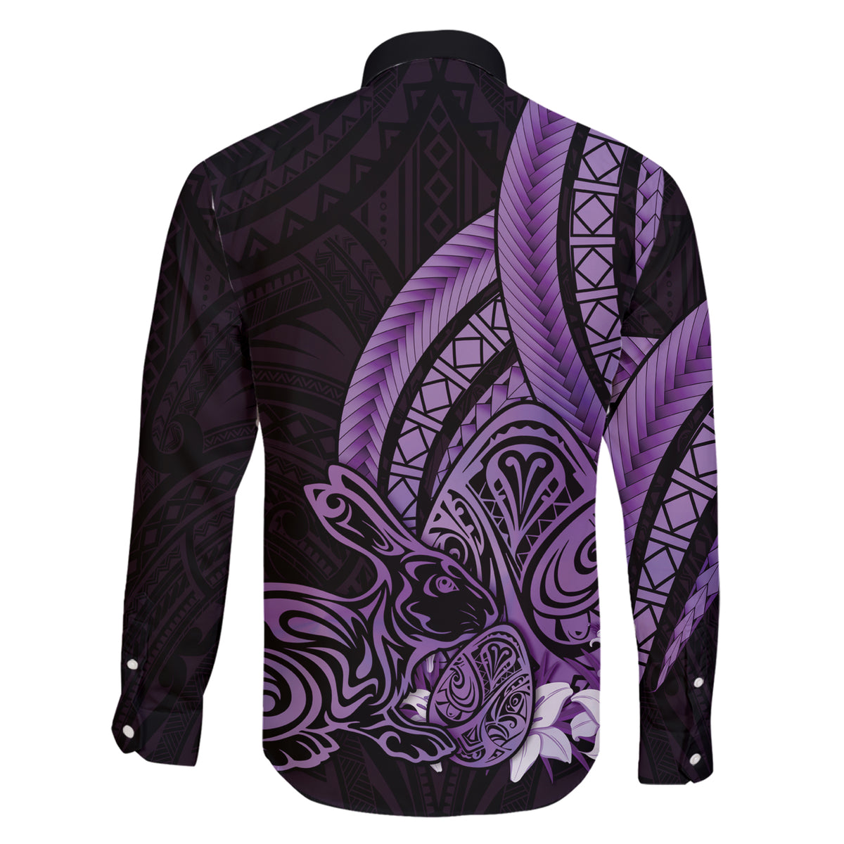 Purple Polynesia Easter Day Family Matching Short Sleeve Bodycon Dress and Hawaiian Shirt Eggs With Bunny Polynesian Pattern