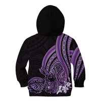 Purple Polynesia Easter Day Kid Hoodie Eggs With Bunny Polynesian Pattern