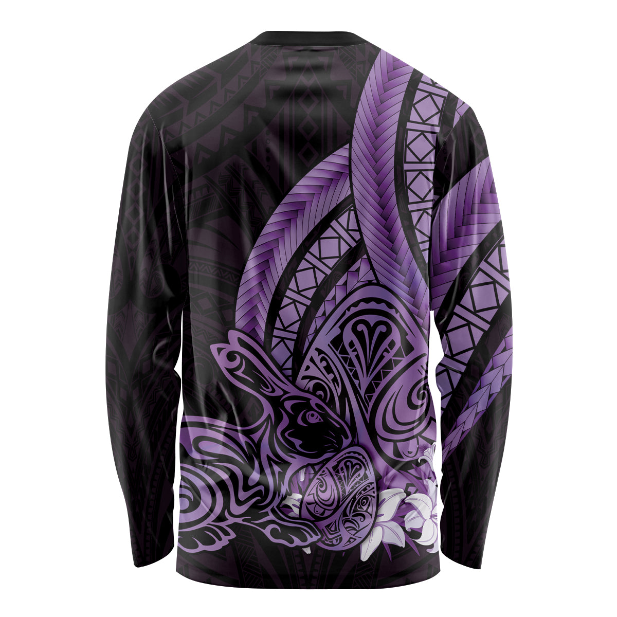 Purple Polynesia Easter Day Long Sleeve Shirt Eggs With Bunny Polynesian Pattern LT14 - Polynesian Pride