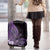 Purple Polynesia Easter Day Luggage Cover Eggs With Bunny Polynesian Pattern