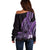 Purple Polynesia Easter Day Off Shoulder Sweater Eggs With Bunny Polynesian Pattern
