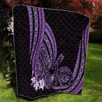 Purple Polynesia Easter Day Quilt Eggs With Bunny Polynesian Pattern