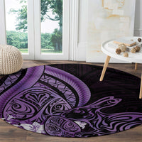 Purple Polynesia Easter Day Round Carpet Eggs With Bunny Polynesian Pattern LT14 - Polynesian Pride