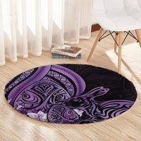 Purple Polynesia Easter Day Round Carpet Eggs With Bunny Polynesian Pattern LT14 - Polynesian Pride