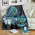 Turquoise Polynesia Easter Day Blanket Eggs With Bunny Polynesian Pattern