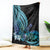 Turquoise Polynesia Easter Day Blanket Eggs With Bunny Polynesian Pattern