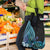 Turquoise Polynesia Easter Day Grocery Bag Eggs With Bunny Polynesian Pattern