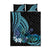 Turquoise Polynesia Easter Day Quilt Bed Set Eggs With Bunny Polynesian Pattern
