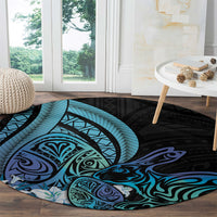 Turquoise Polynesia Easter Day Round Carpet Eggs With Bunny Polynesian Pattern LT14 - Polynesian Pride