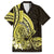 Yellow Polynesia Easter Day Family Matching Short Sleeve Bodycon Dress and Hawaiian Shirt Eggs With Bunny Polynesian Pattern