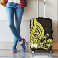 Yellow Polynesia Easter Day Luggage Cover Eggs With Bunny Polynesian Pattern LT14 - Polynesian Pride