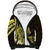 Yellow Polynesia Easter Day Sherpa Hoodie Eggs With Bunny Polynesian Pattern