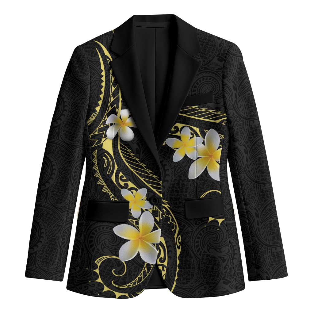Polynesia Tattoo With Plumeria Blazer Elegant Vibes