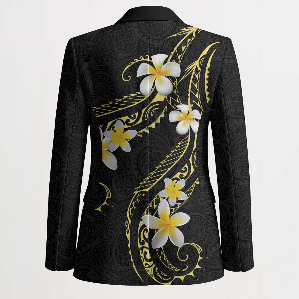 Polynesia Tattoo With Plumeria Blazer Elegant Vibes