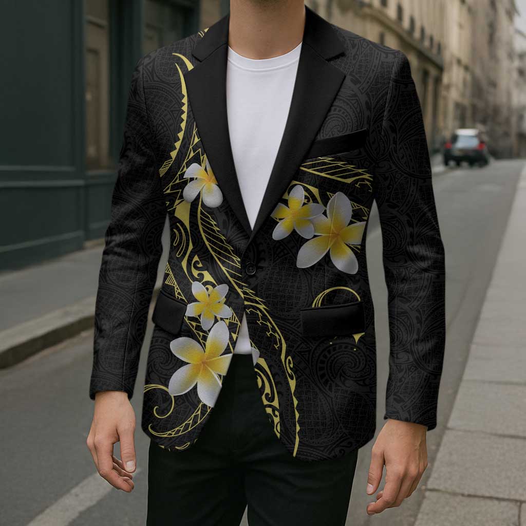 Polynesia Tattoo With Plumeria Blazer Elegant Vibes