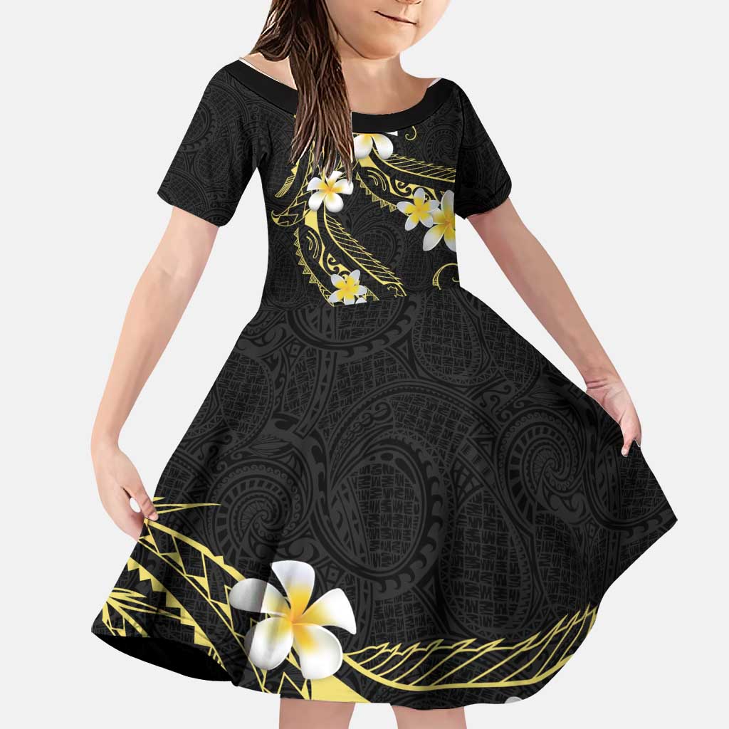 Polynesia Tattoo With Plumeria Family Matching Short Sleeve Bodycon Dress and Hawaiian Shirt Elegant Vibes