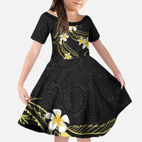 Polynesia Tattoo With Plumeria Family Matching Short Sleeve Bodycon Dress and Hawaiian Shirt Elegant Vibes