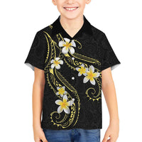 Polynesia Tattoo With Plumeria Family Matching Short Sleeve Bodycon Dress and Hawaiian Shirt Elegant Vibes