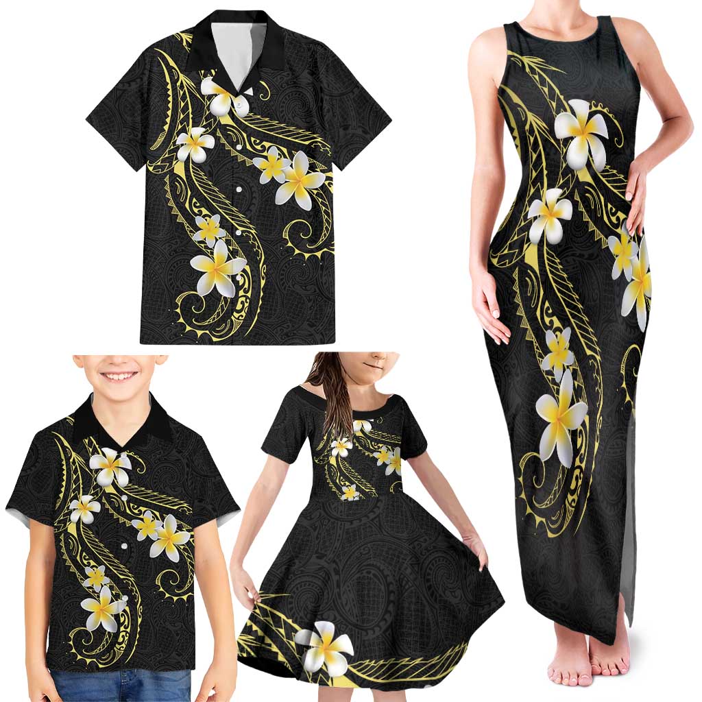 Polynesia Tattoo With Plumeria Family Matching Tank Maxi Dress and Hawaiian Shirt Elegant Vibes