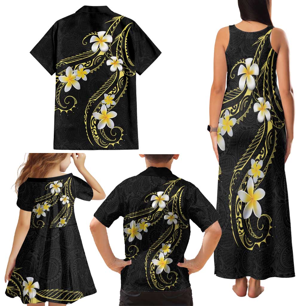 Polynesia Tattoo With Plumeria Family Matching Tank Maxi Dress and Hawaiian Shirt Elegant Vibes