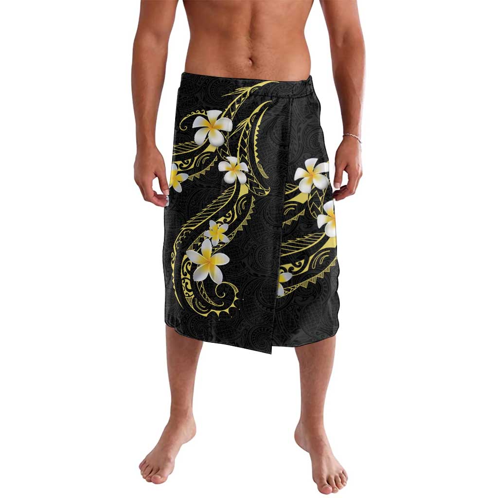 Polynesia Tattoo With Plumeria Lavalava Elegant Vibes LT14 Black - Polynesian Pride