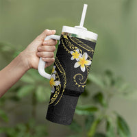 Polynesia Tattoo With Plumeria Tumbler With Handle Elegant Vibes LT14 - Polynesian Pride