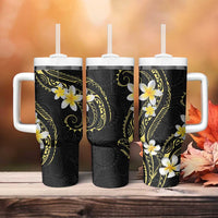 Polynesia Tattoo With Plumeria Tumbler With Handle Elegant Vibes LT14 - Polynesian Pride