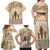 Tonga Father's Day Family Matching Off Shoulder Maxi Dress and Hawaiian Shirt Best Dad Ever Tongan Ngatu Pattern - Beige