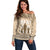 Tonga Father's Day Off Shoulder Sweater Best Dad Ever Tongan Ngatu Pattern - Beige