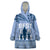 Tonga Father's Day Wearable Blanket Hoodie Best Dad Ever Tongan Ngatu Pattern - Blue