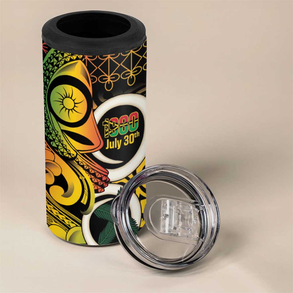 Vanuatu 1980 4 in 1 Can Cooler Tumbler Ni-Van Tamtam Sand Drawing Pattern
