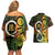 Vanuatu 1980 Couples Matching Off Shoulder Short Dress and Hawaiian Shirt Ni-Van Tamtam Sand Drawing Pattern